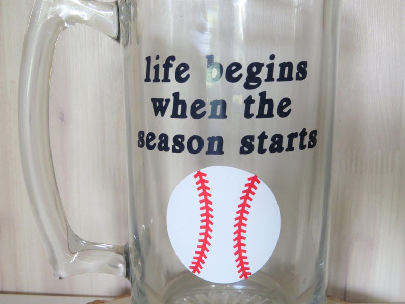 Baseball Beer Glass, Gift for Him, Custom Beer Glass,Baseball Fan,Christmas Gift,Groomsmen Gift,Gift for Dad,Sports Fan Gift,Baseball Season Bild 5