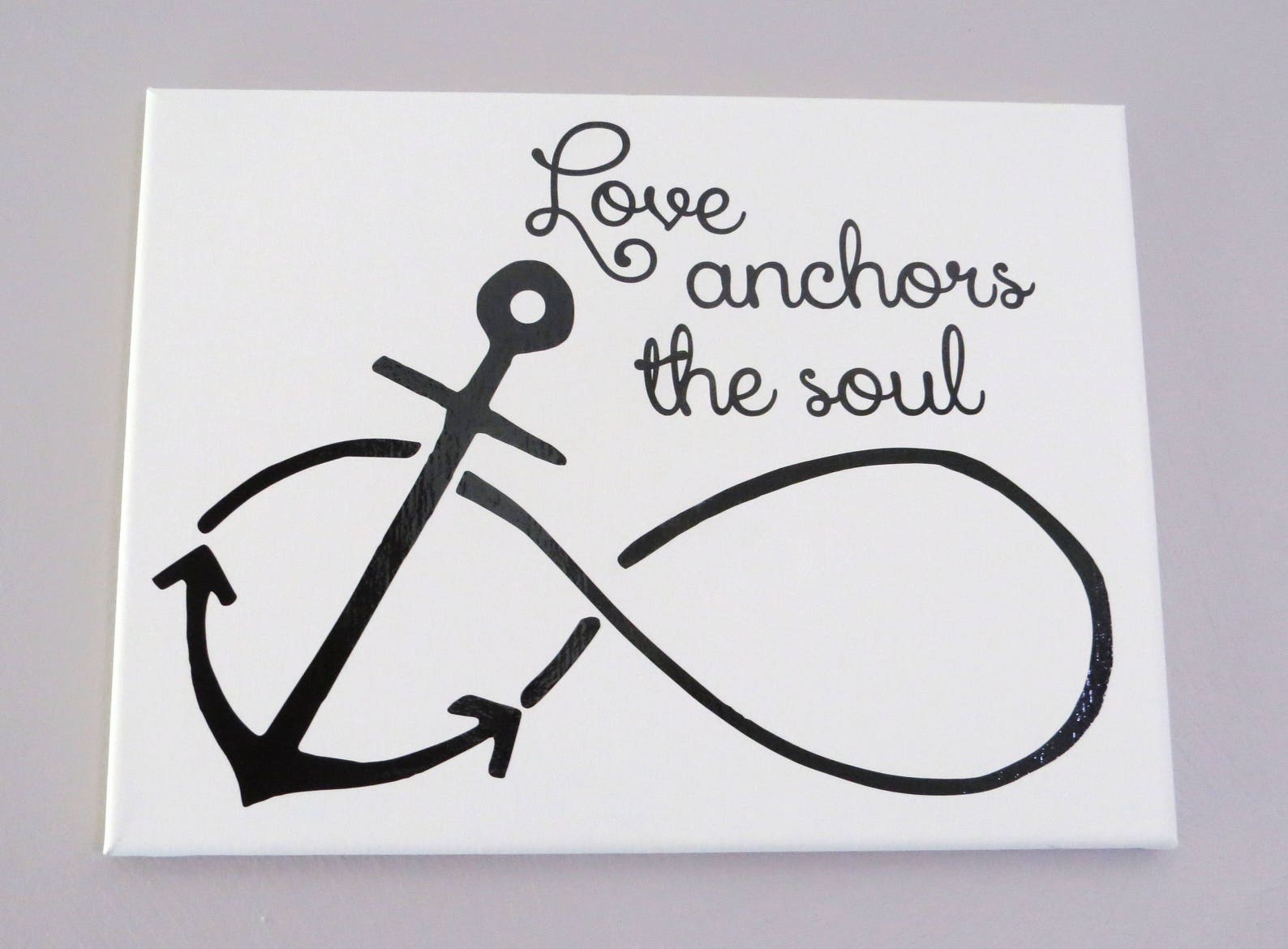 Love Anchors the Soul Nautical Sign Painted Custom Canvas Etsy