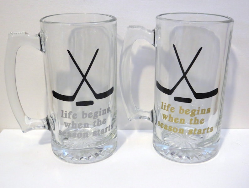 Custom hockey beer glass