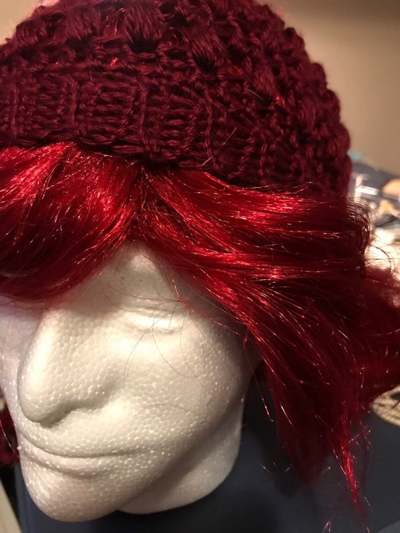 Puff Stitch Messy Bun Beanie Etsy
