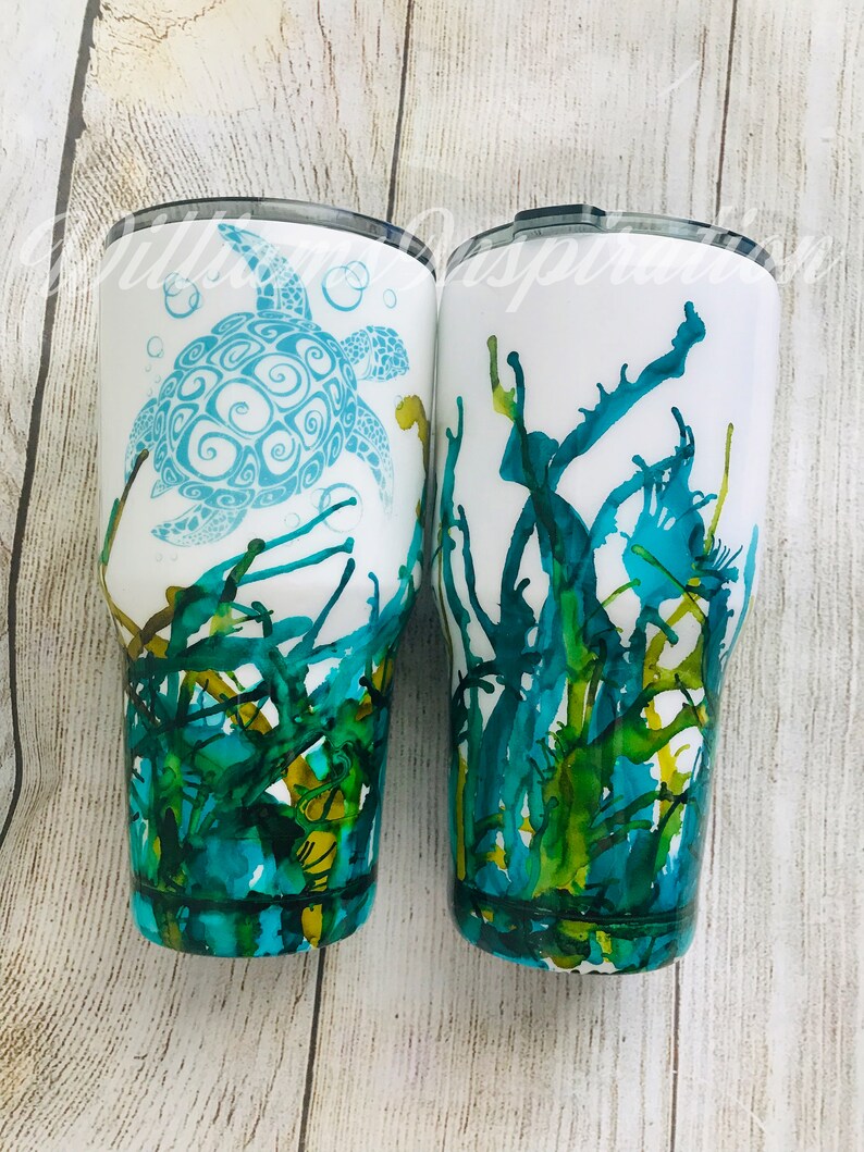 Personalized Turtle Tumbler / Epoxy Tumbler / Personalized Etsy