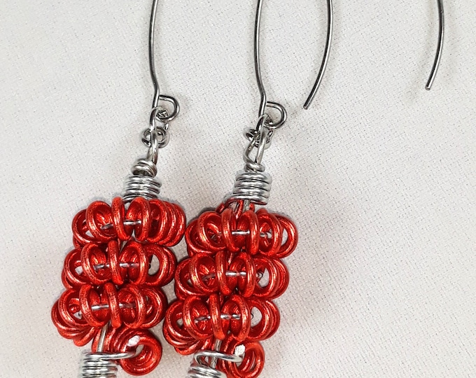 Red Helix Earrings
