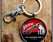 RCA Victor Phonograph Sign Photo Keychain Victrola Vinyl Record Player Photo