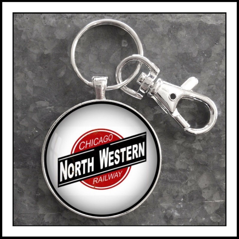 Vintage Railroad Sign Photo Keychain Chicago North Western RR - Etsy