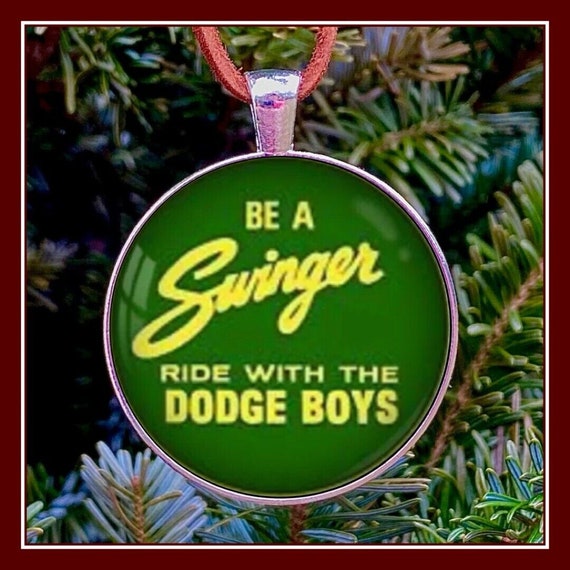 Vintage Dodge Boys Swinger Emblem Photo Keychain Gift 