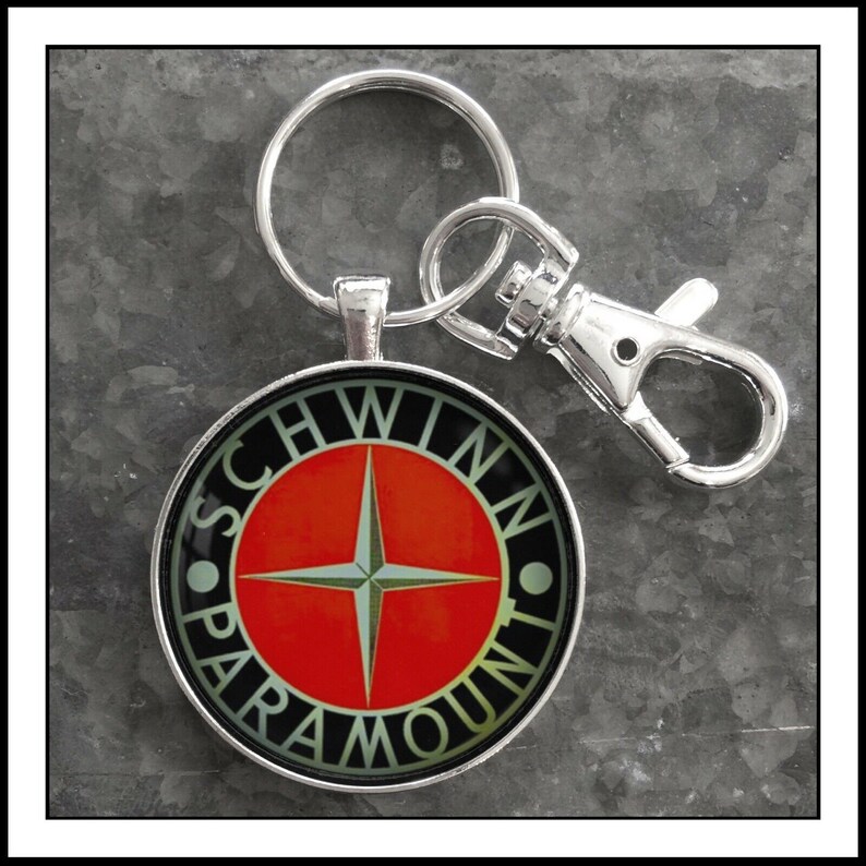 Schwinn Paramount  Bicycle Emblem Badge  Photo Keychain  Gift 