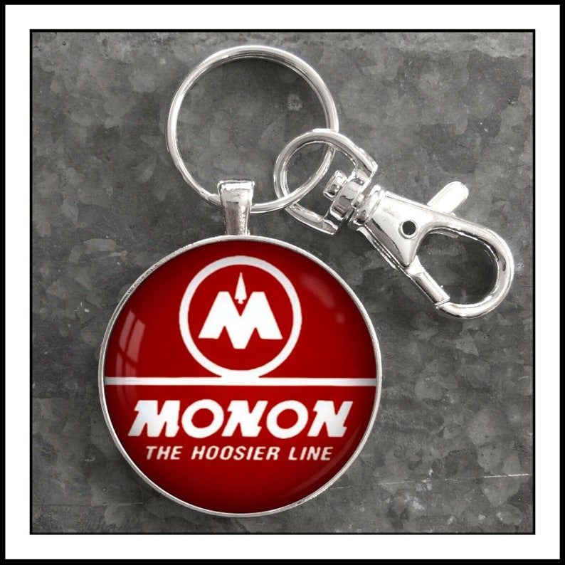 Monon The Hoosier Line Sign Photo Keychain Railroad RR Train