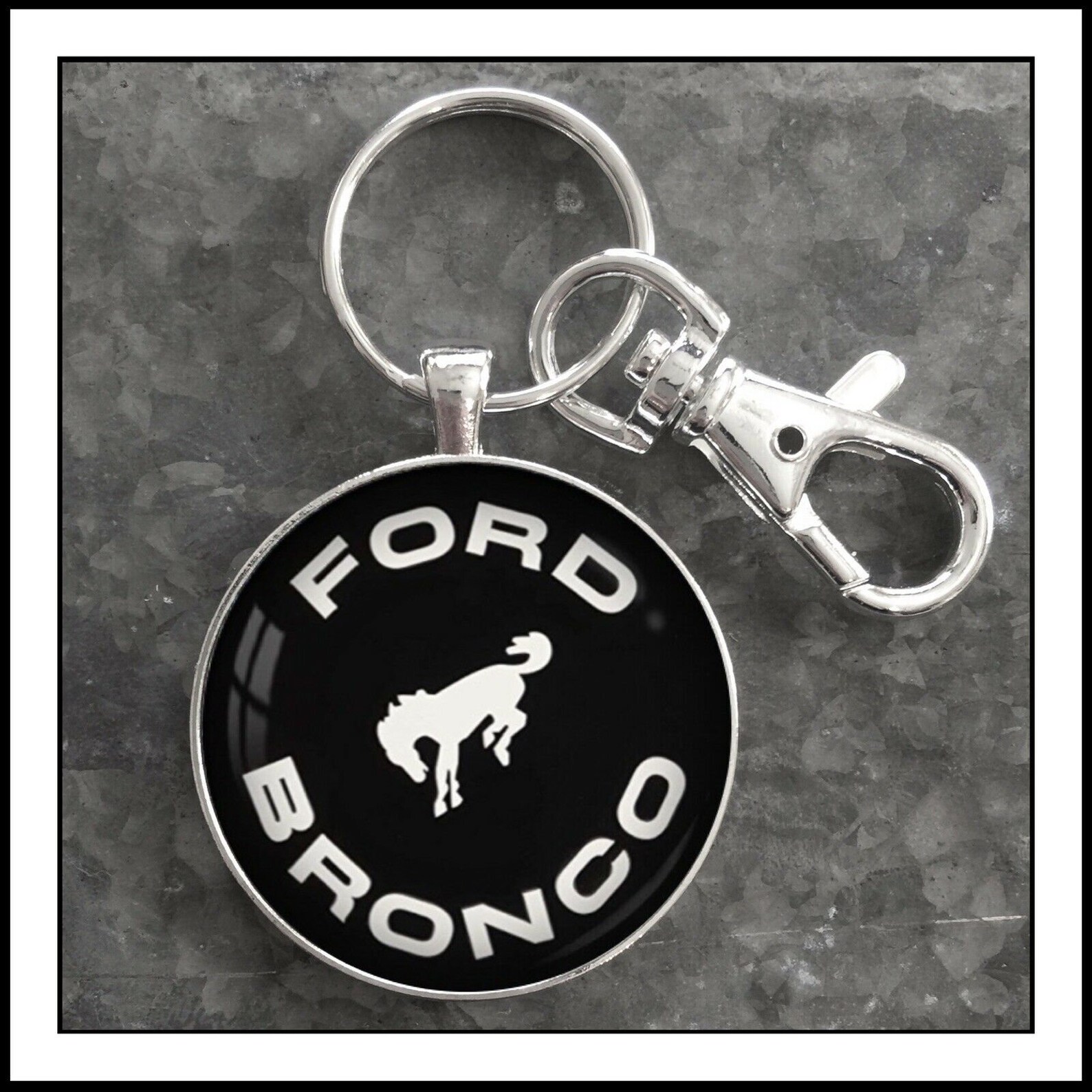 Vintage Ford Bronco Emblem Photo Keychain Pendant Gift Etsy