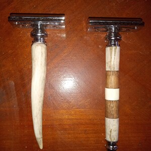 Handturned Deer Antler Safety Razors