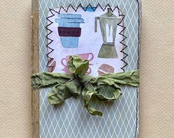 Blank Mini Junk Journal, Handmade Scrappy Naked Starter Journal, Gratitude Book of Eclectic Papers