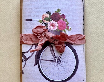 Blank Mini Junk Journal, Handmade Scrappy Naked Starter Book of Eclectic Papers