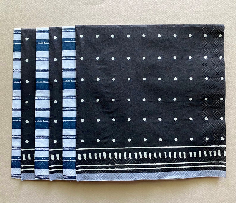 Black and White Napkins for Decoupage and Junk Journals Mixed Etsy