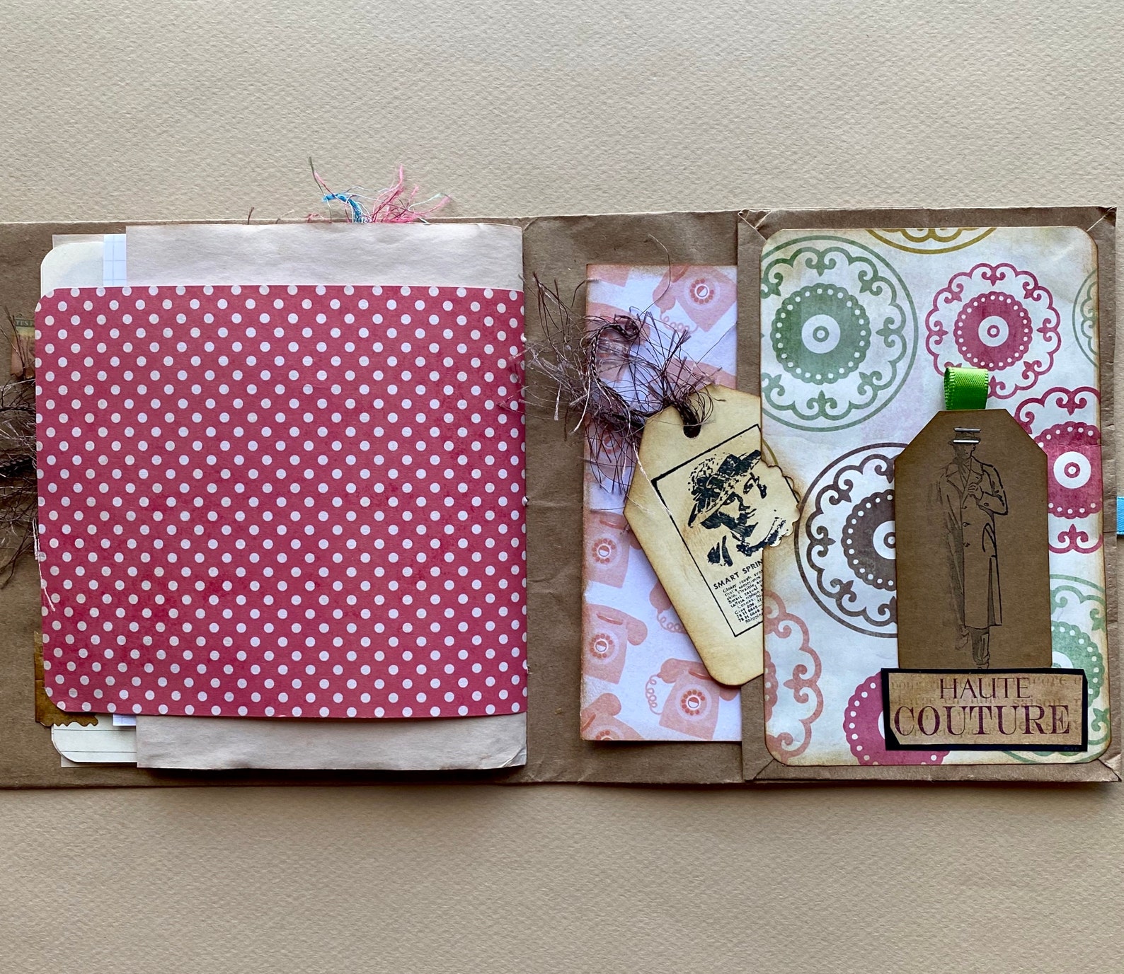 Handmade Paper Bag Junk Journal Retro Beautiful Day Mini Etsy