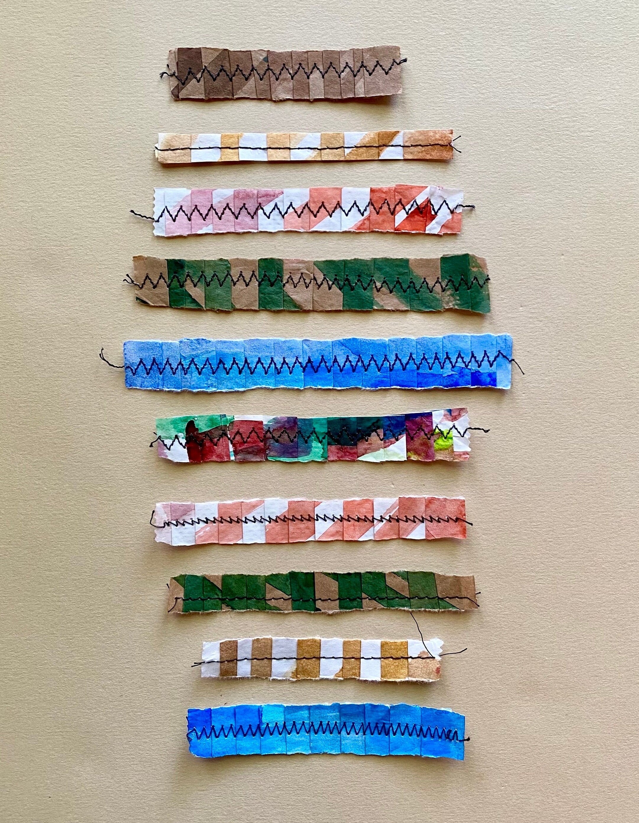 Handmade Watercolor Paper Ruffles, Stitched Hand Painted Junk Journal ...