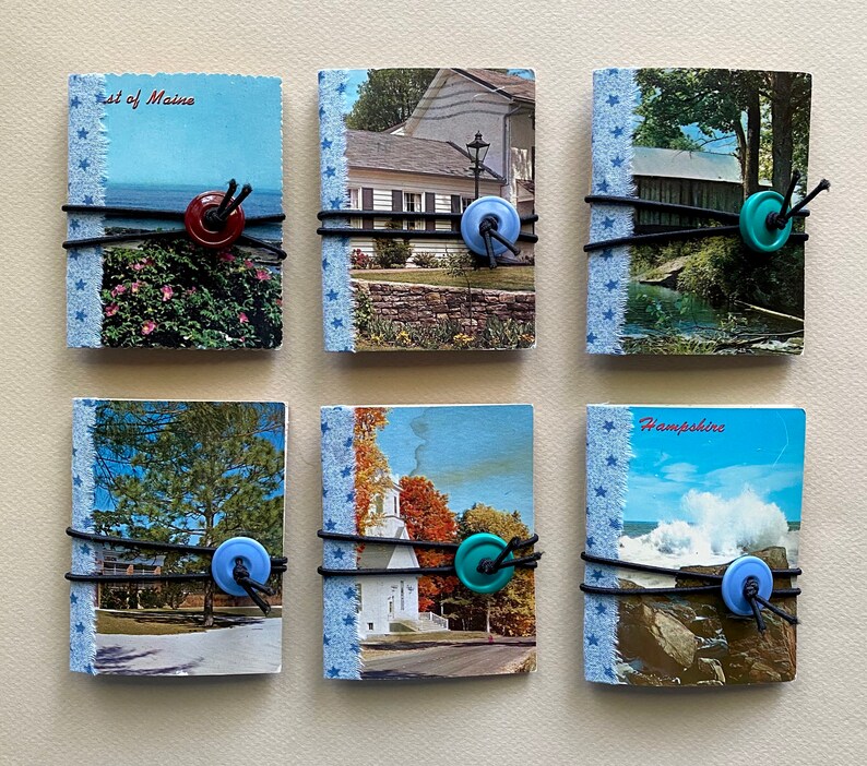 Postcard Mini Junk Journals Vintage Style Handmade Pocket Etsy