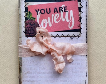 Blank Mini Junk Journal, Handmade Scrappy Naked Starter Journal, Gratitude Book of Eclectic Papers