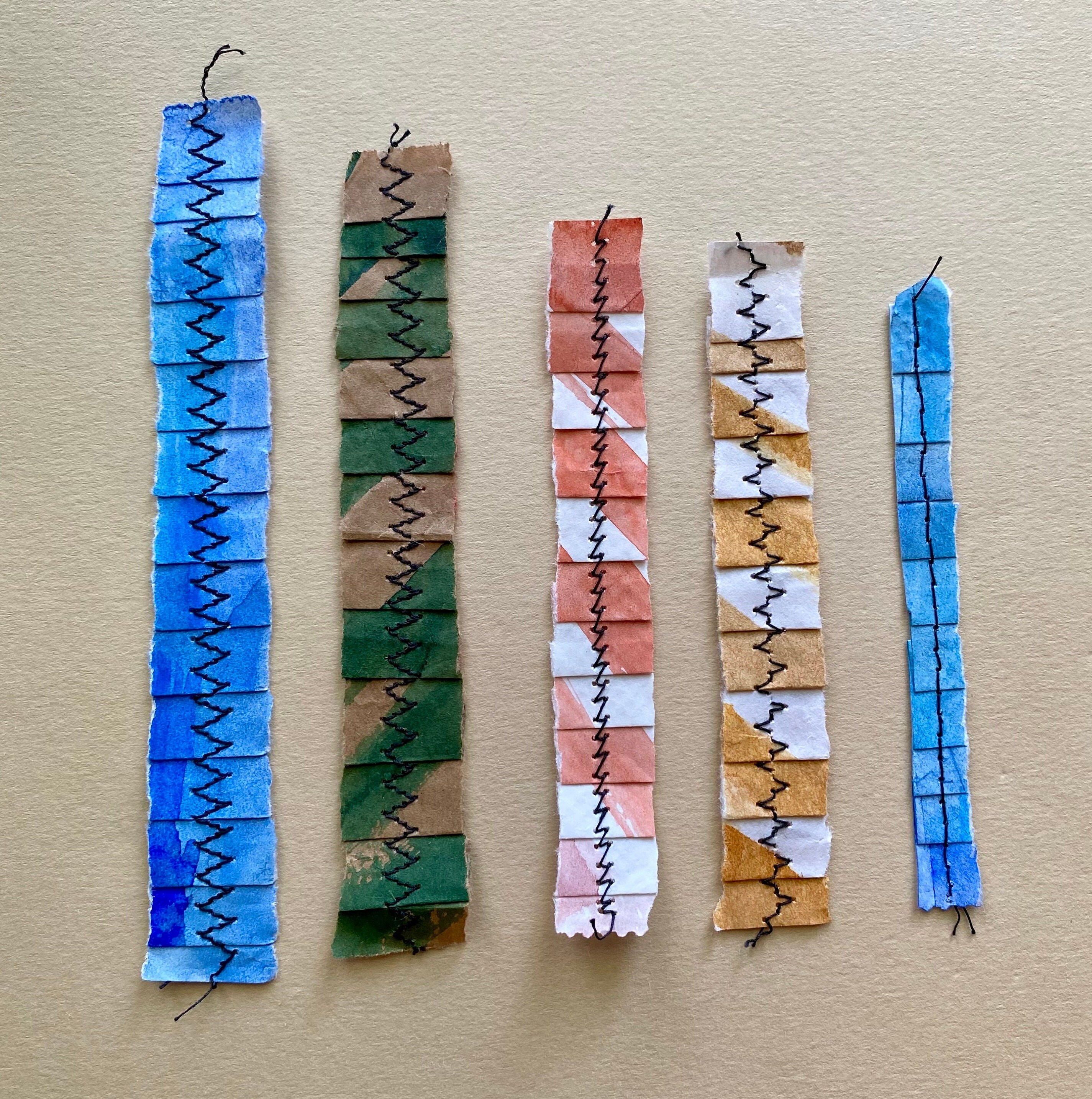 Handmade Watercolor Paper Ruffles, Stitched Hand Painted Junk Journal ...
