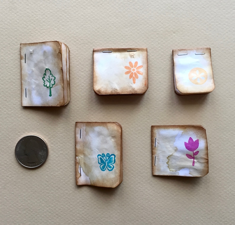 Tiny Junk Journal Garden Booklets Teeny Handmade Notebooks Etsy
