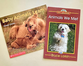 Children's Nonfiction Animal Books, 2 Vintage Emergent Reader Books, Teacher Destash, Junk Journals