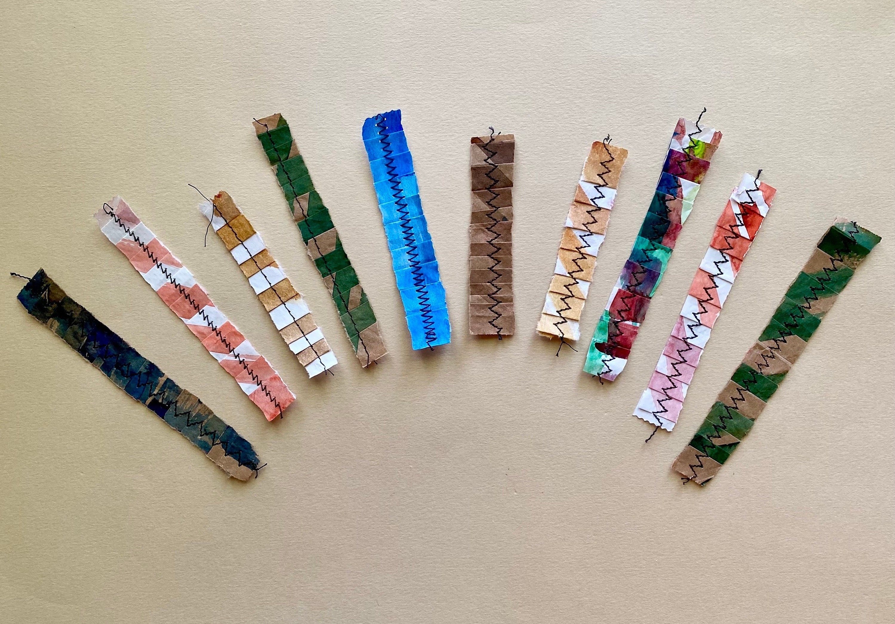 Handmade Watercolor Paper Ruffles, Stitched Hand Painted Junk Journal ...