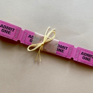 20 Vintage Pink Admit One Tickets, Ephemera for Junk Journals, Collage, Scrapbooking, Paper Crafting, and Happy Mail