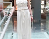 crochet  white dress, KNITTED Dress,White Viscose Dress  Maxi  Dress Crochet white  Dress IVORY dress,Beach White SunDress,Bridal Maxi Dress