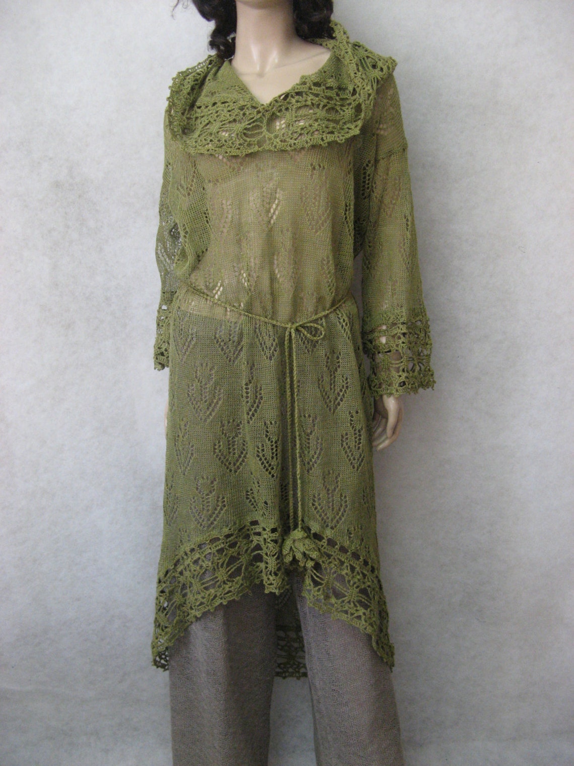 Crocheted Peas Tunic KNITTED Green Tunic CROCHETED Women - Etsy