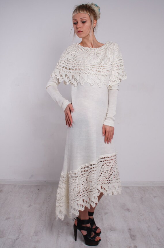 white christmas dresses White Crochet Overlay Maxi Dress – PinkBlush main image 0