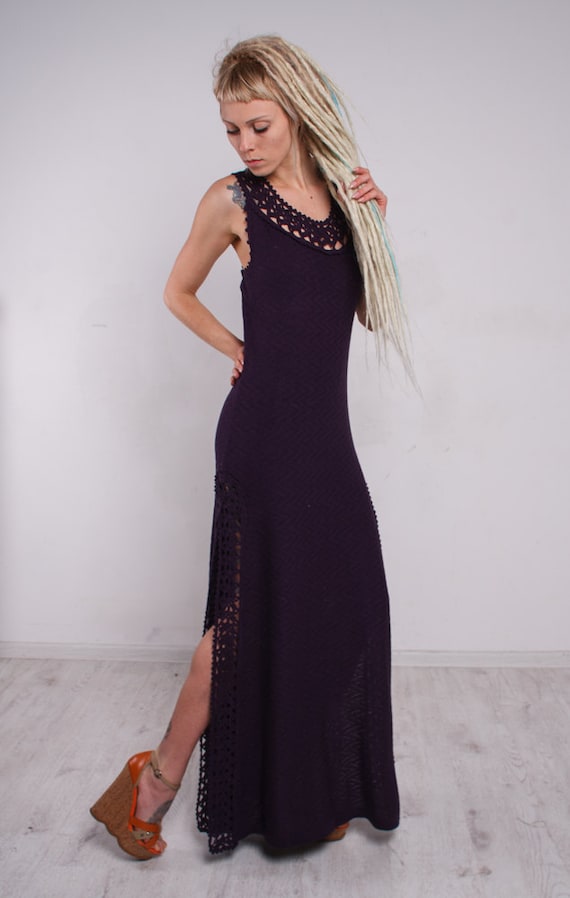 white christmas dresses Saving Lace Crochet-Trim Crinkle Cotton Maxi Dress