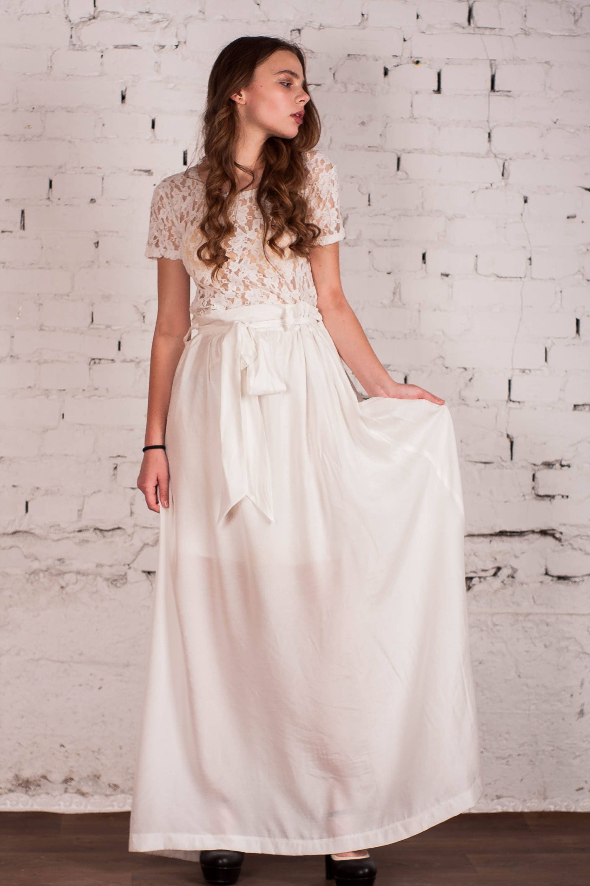 long white gown styles