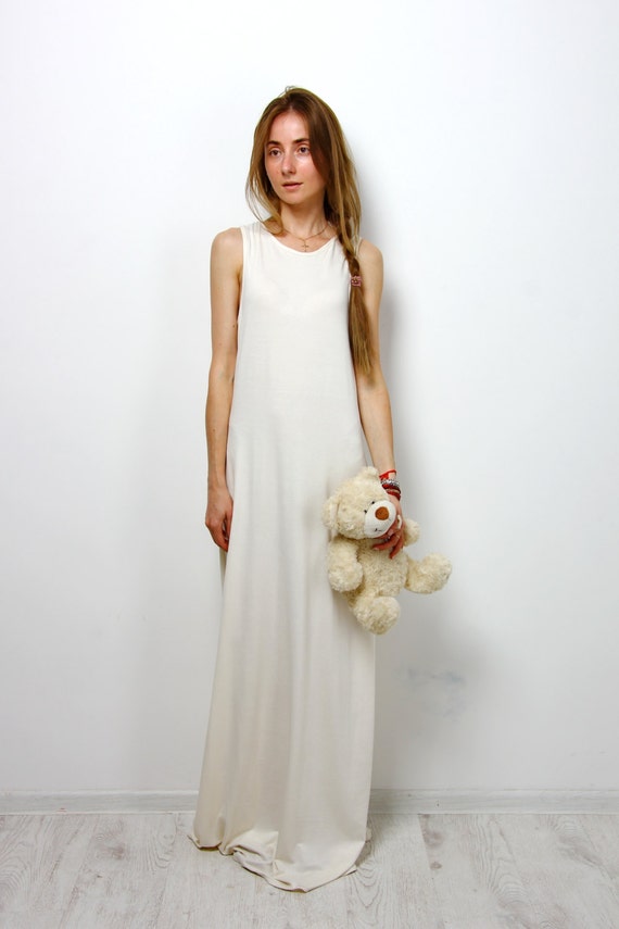 white ivory maxi dress