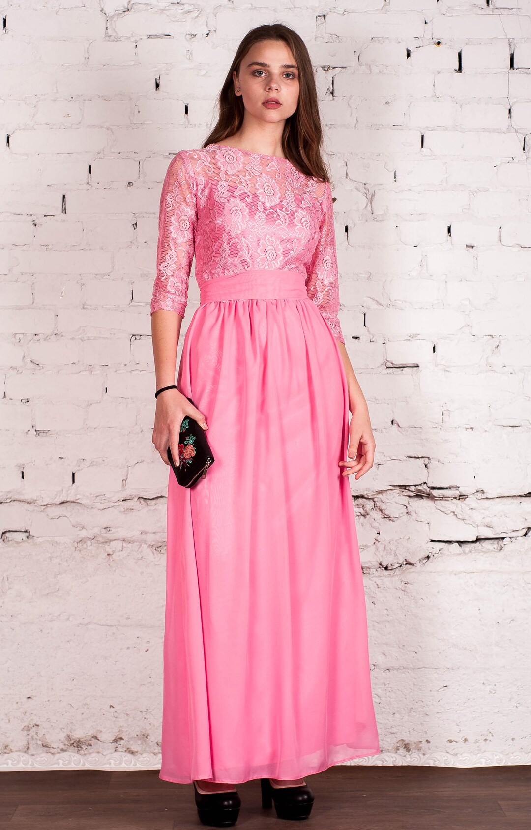 Bridesmaid Bridesmaids Dress Pink Coctktail Dress Maxi Etsy
