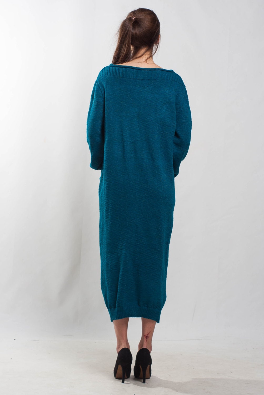 Plus Size Crochet Dress Midi Oversize Dress Blue Dress Knit - Etsy