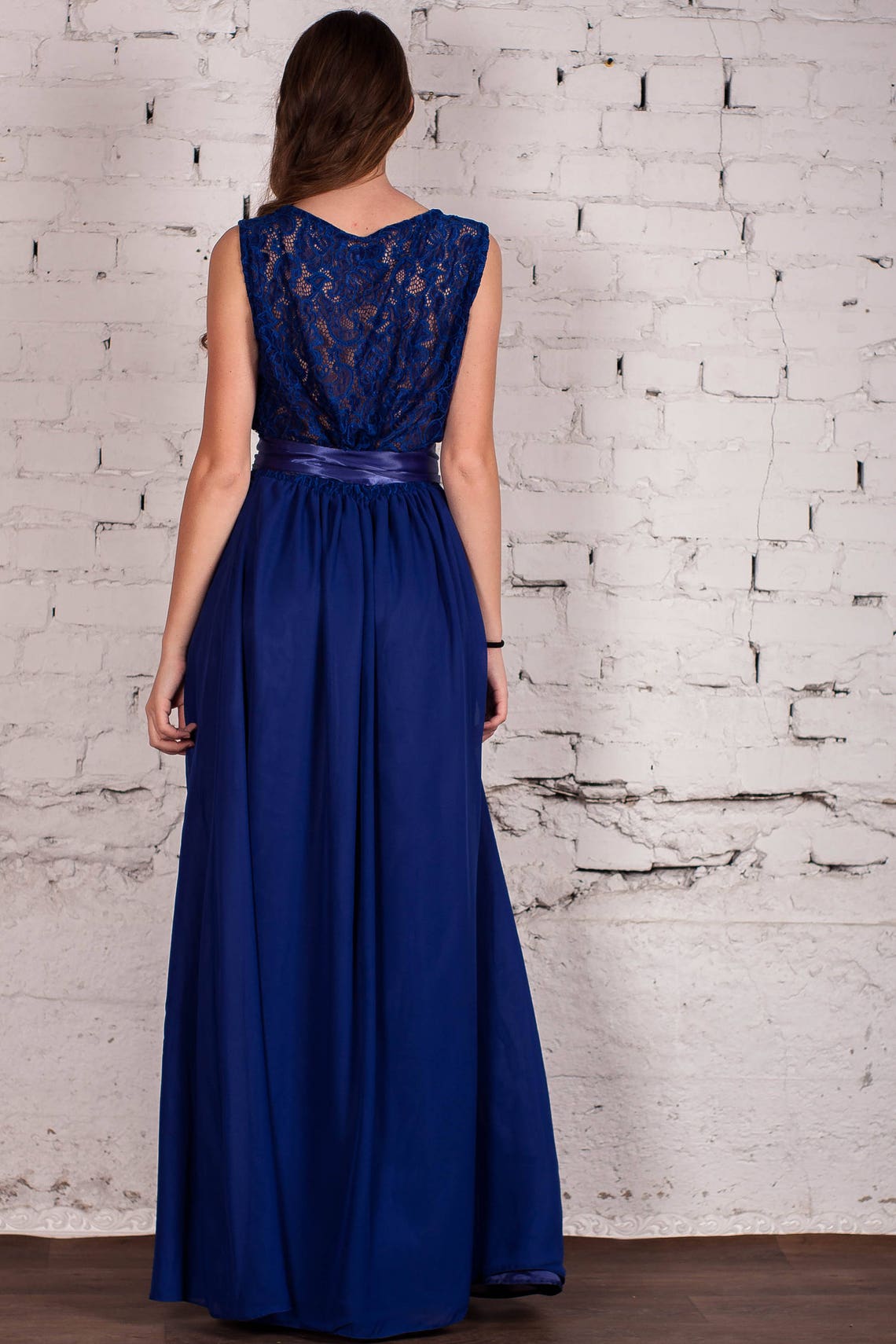 Bridesmaid Bridesmaids dress Blue Bridesmaids dress Maxi Etsy