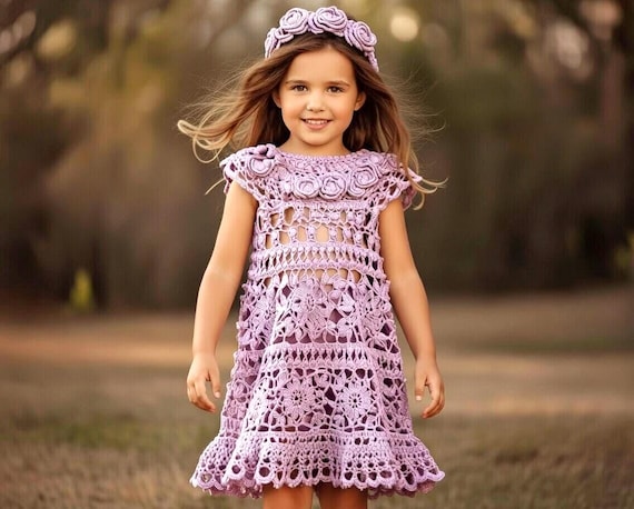 handmade crochet dress Butter Yellow Chrysanthemum Midi 80% Cotton Yarns 3 Handmade Crochet Dress for Girl: