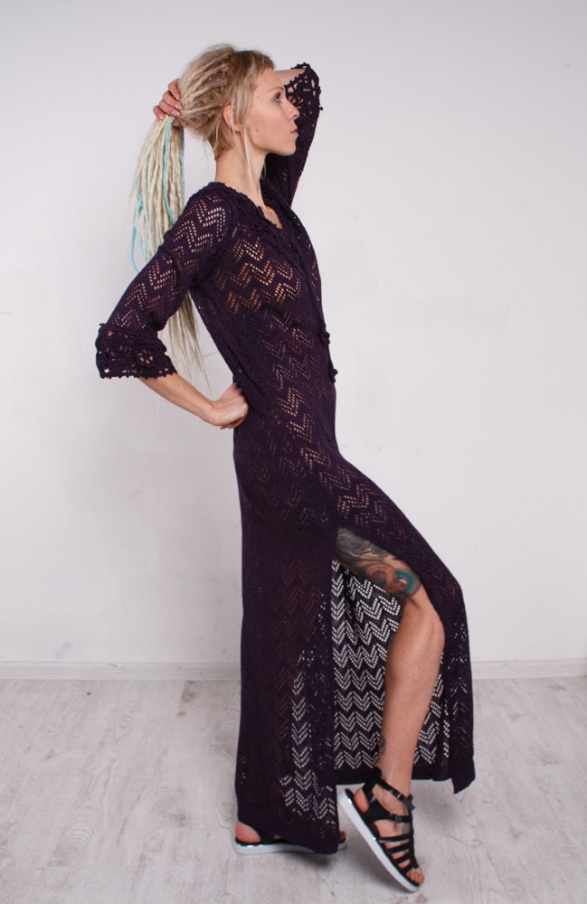 purple crochet maxi dress Yours Women's Plus Size Purple Crochet Maxi Dress Size 10