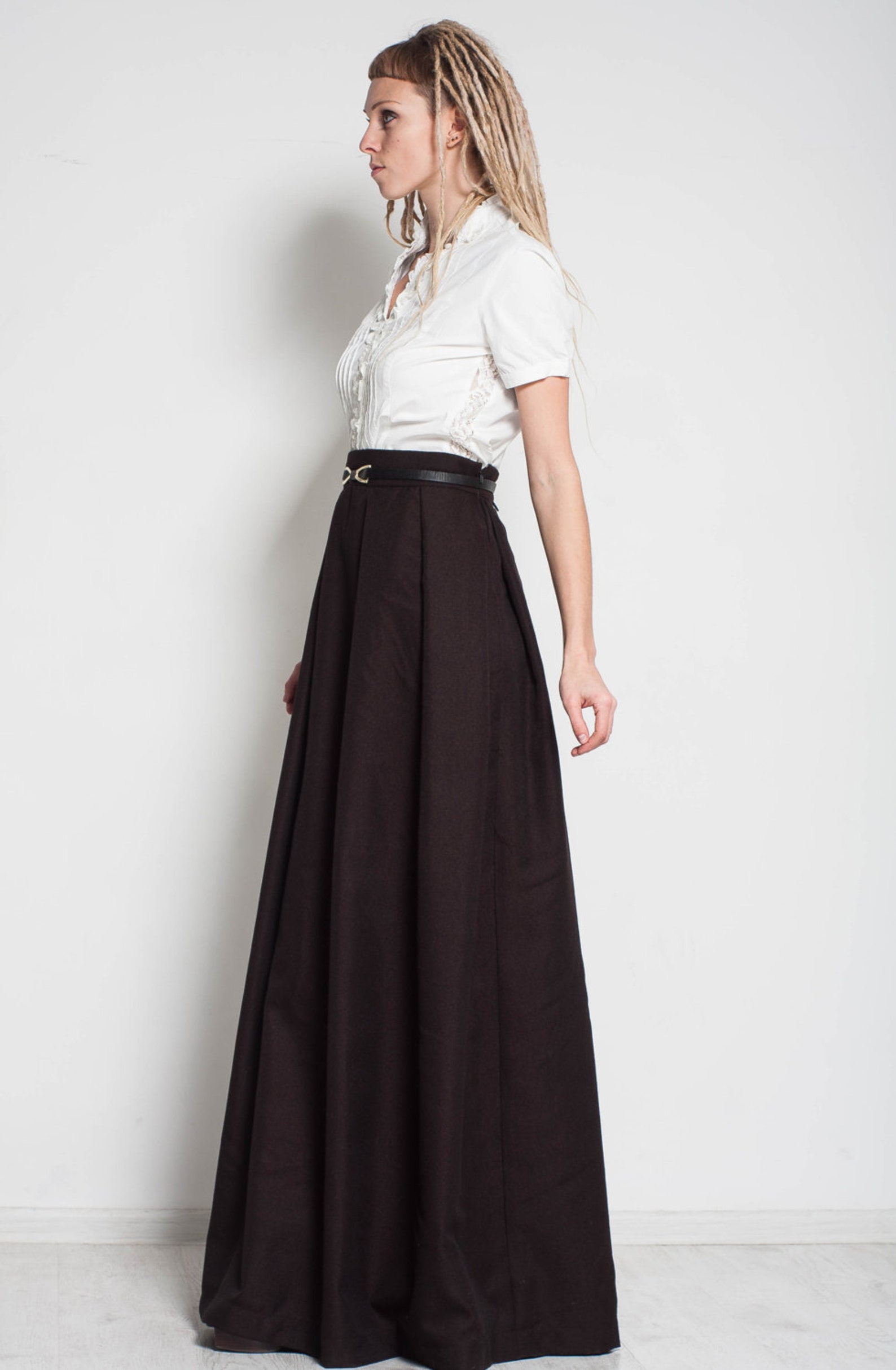 Black Maxi Skirt Flared Skirt Pleats Black Skirt Formal Floor - Etsy