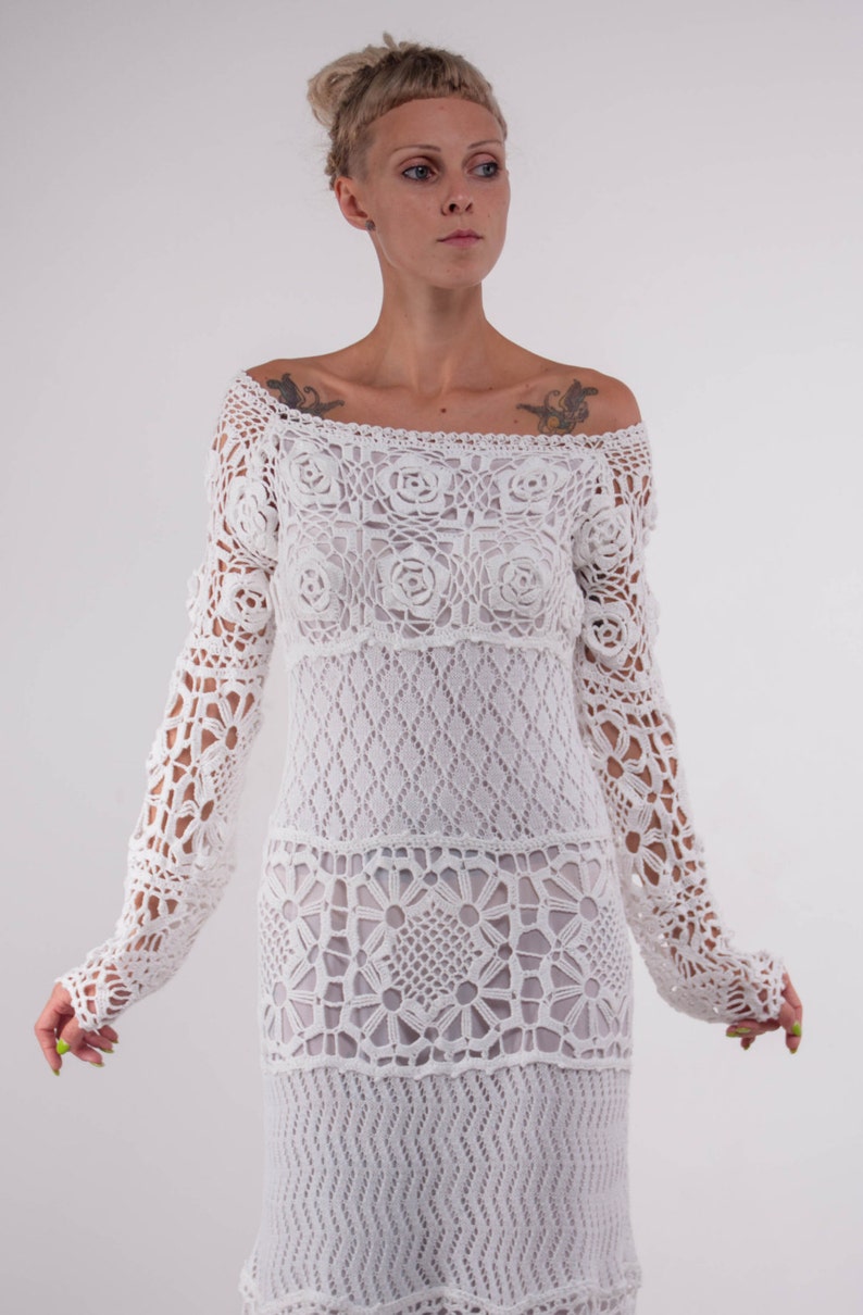 Crochet White Dress Irish Lace Maxi Dress Handmade White - Etsy