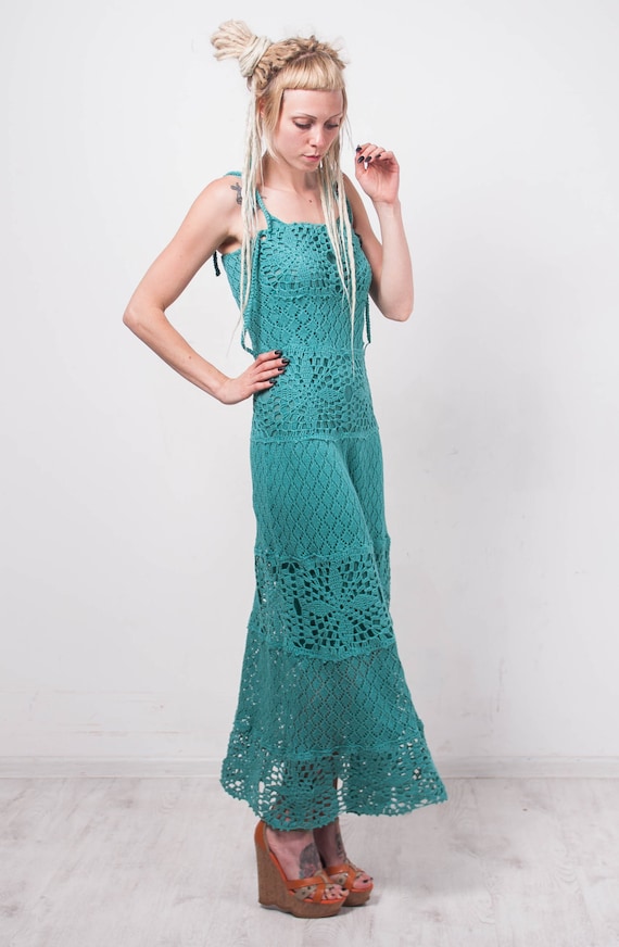 ワンピース turquoiseblueco Crochet Dress PDF CROCHET PATTERN Summer Crochet Dress Women/turquoise
