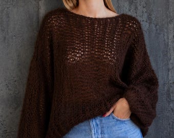 Crochet Sweater Pattern PDF Beginner Friendly Lacy Crochet Top Sideways Jumper Pattern Boho Crochet Pullover Instant Download