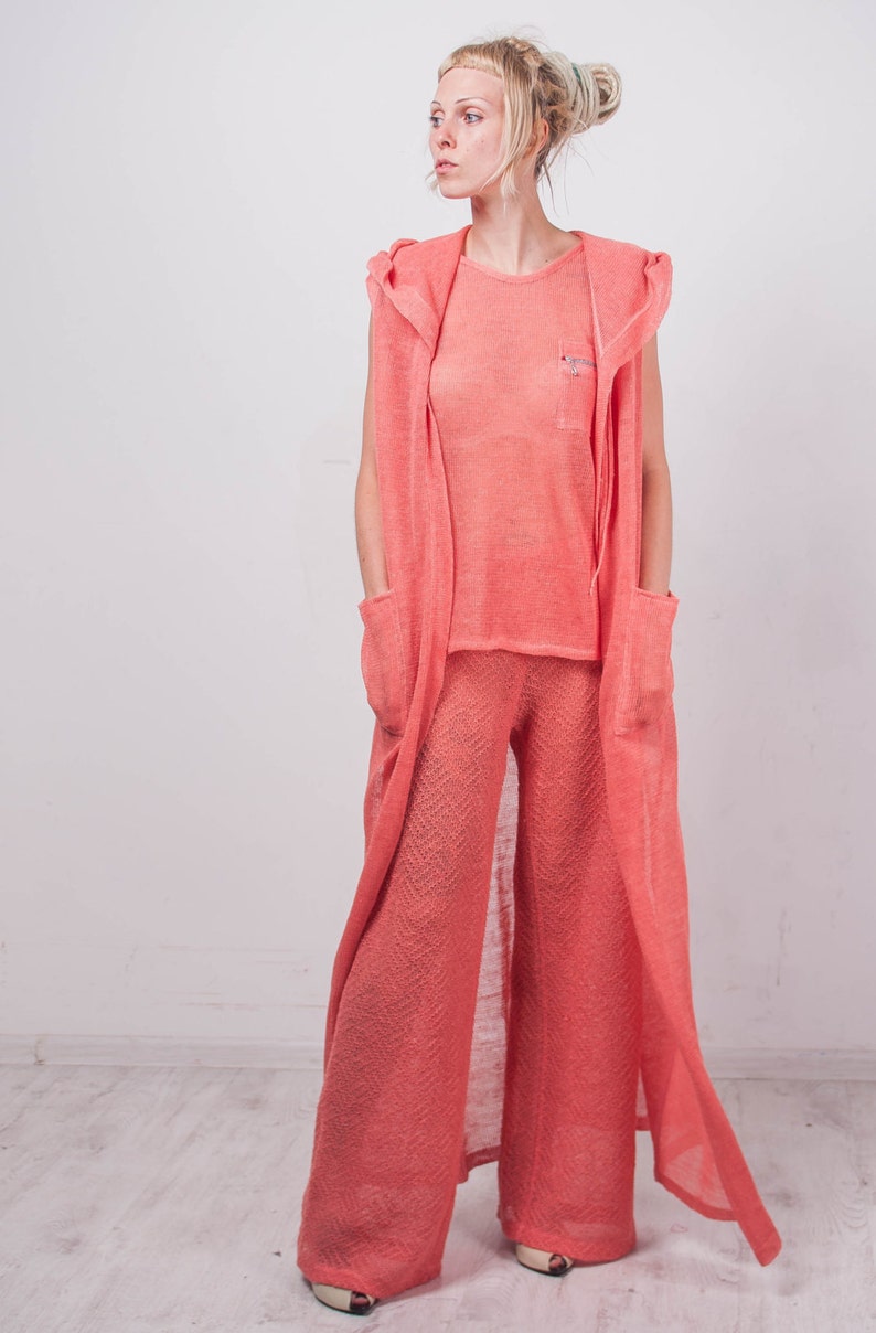 Knit Grey Hoodie Cardigan Crochet Lace Long Cardigan Maxi Etsy