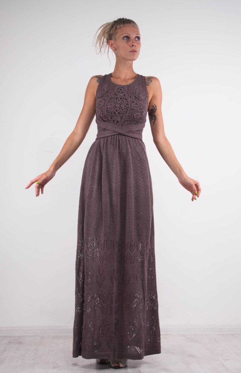 Mocha Rosette Party Dress main image 0
