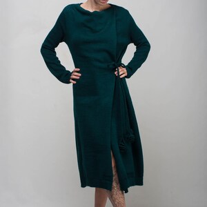 Emerald Green Casual Dress Midi Cocktail Dress Collar Evening - Etsy