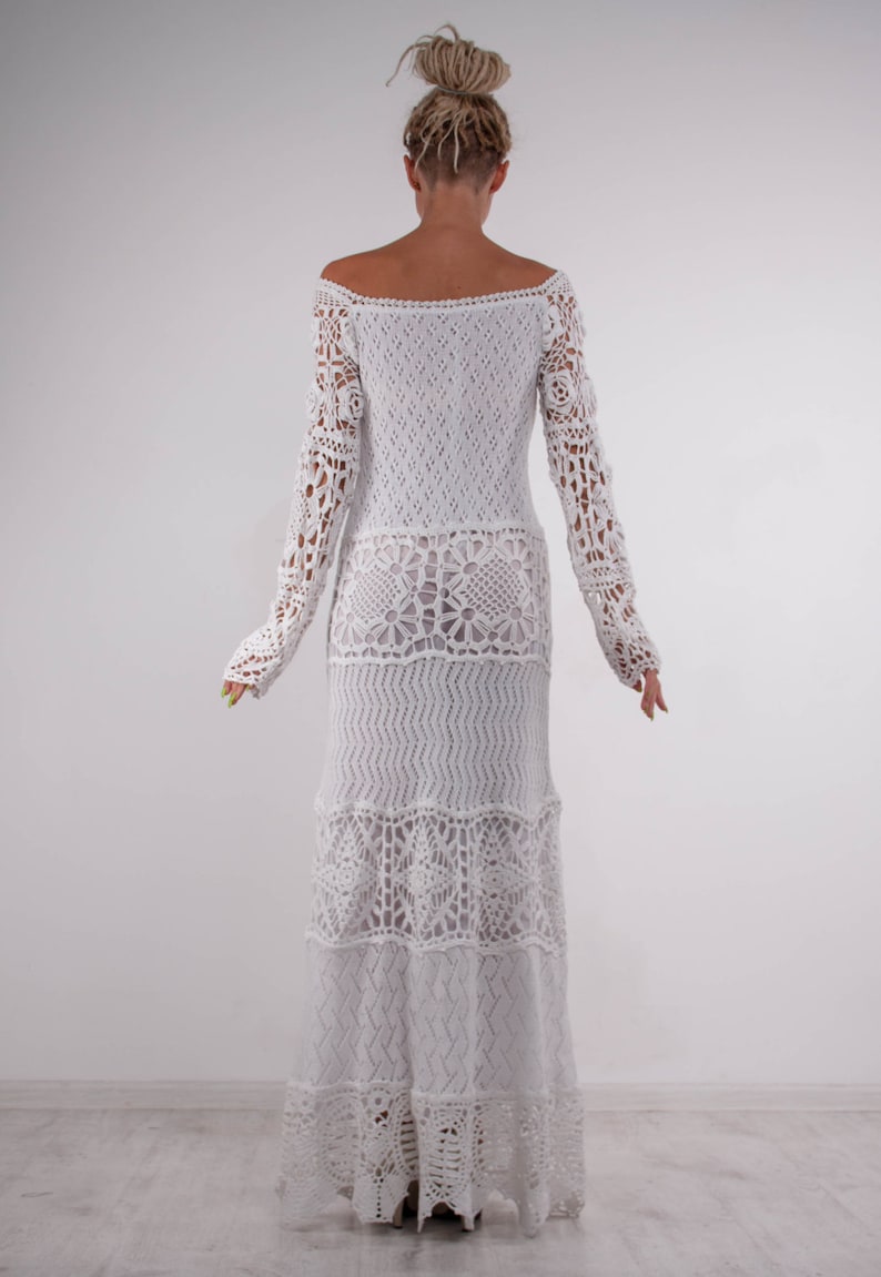 Crochet White Dress Irish Lace Maxi Dress Handmade White - Etsy