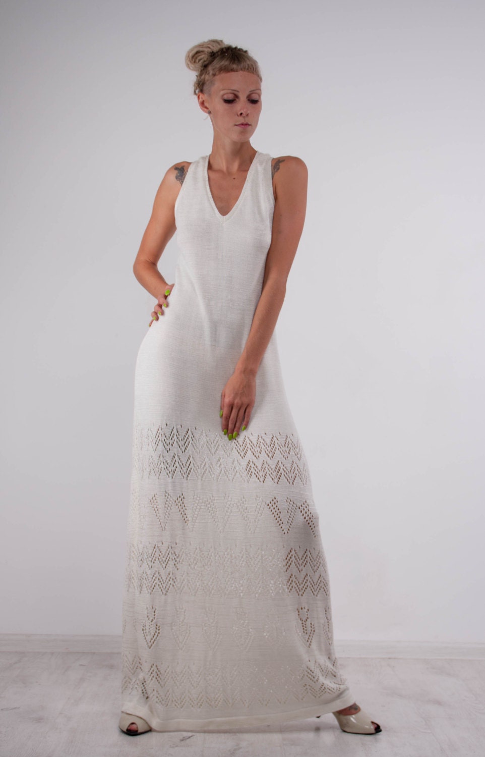 Maxi crochet sundress sleeveless cocktail dress boho wedding | Etsy