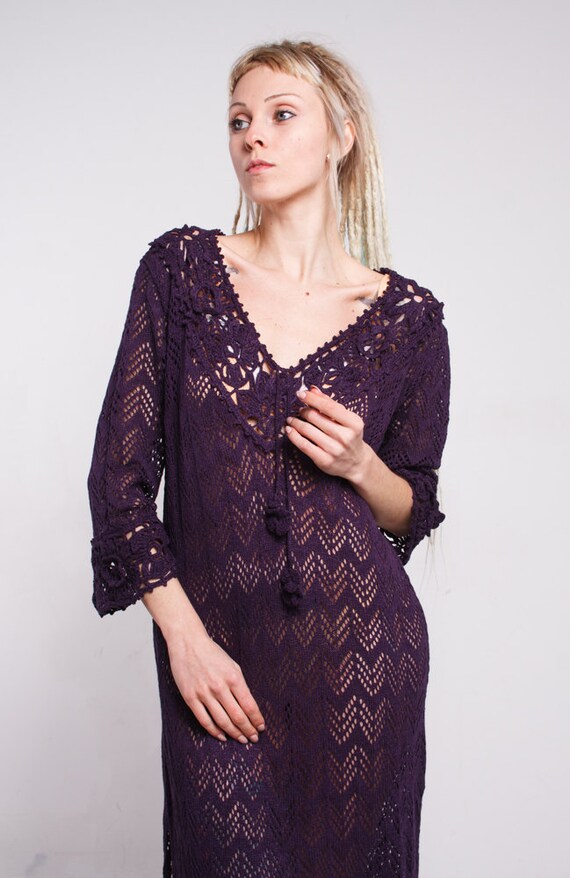 white christmas dresses Lilac High Neck Crochet Maxi Dress – AX Paris main image 1