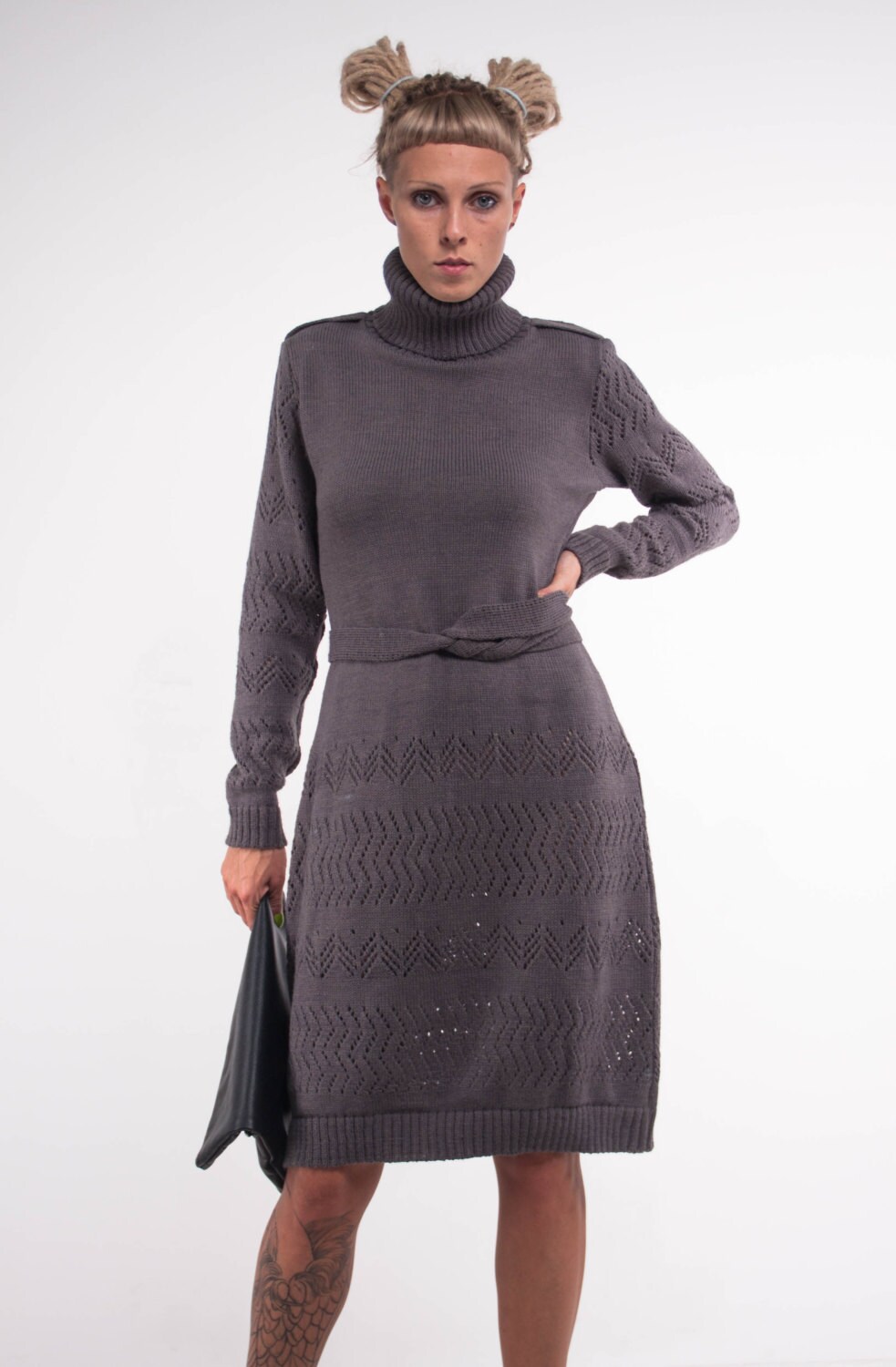 Crochet Dress Mini Alpaca Dress Grey Dress Knit Grey Dress Crochet Dress Mini Alpaca Dress Grey Dress Knit Grey Dress