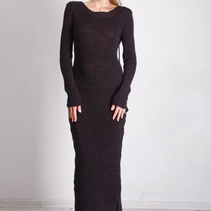 CROCHET maxi Dress Long black Dress long slit Maxi Dress Crochet black Dress KNIT long slit floor Dress Crochet black Dress Knit black Dress