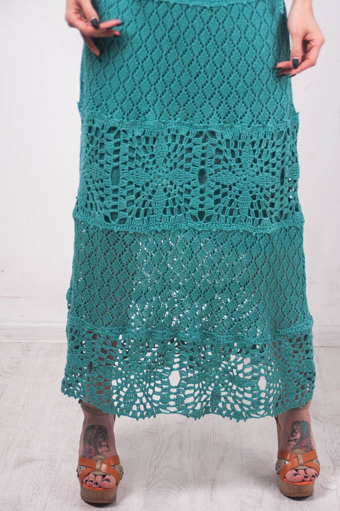 Crochet Maxi Dress Turquoise Dress Maxi Sundress Crochet Lacy - Etsy