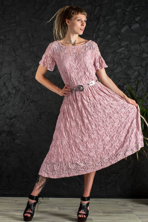lacy pink dress